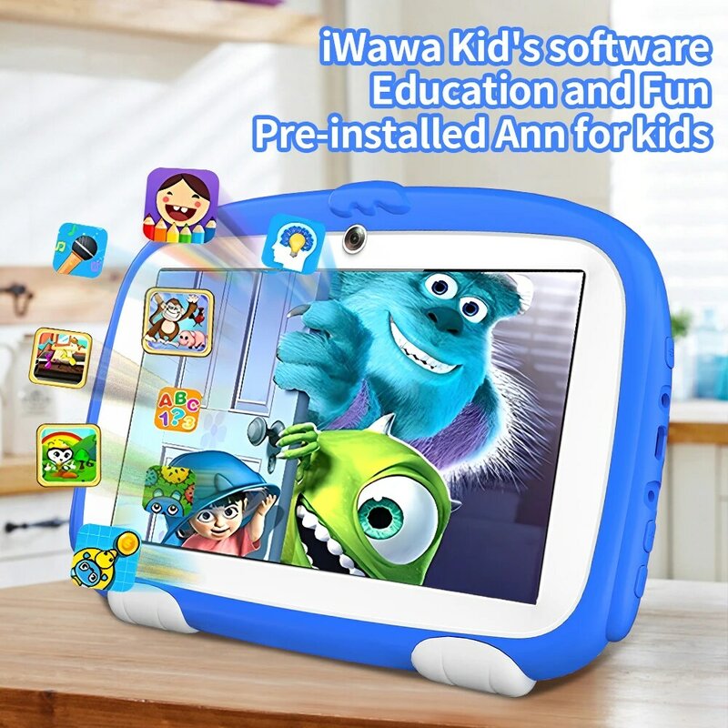 2024 New Cartoon Kids Tablets 7 Inch Quad Core 4GB RAM 64GB ROM For Study Education Tablet PC Children's Birthday Gifts 4000mAh