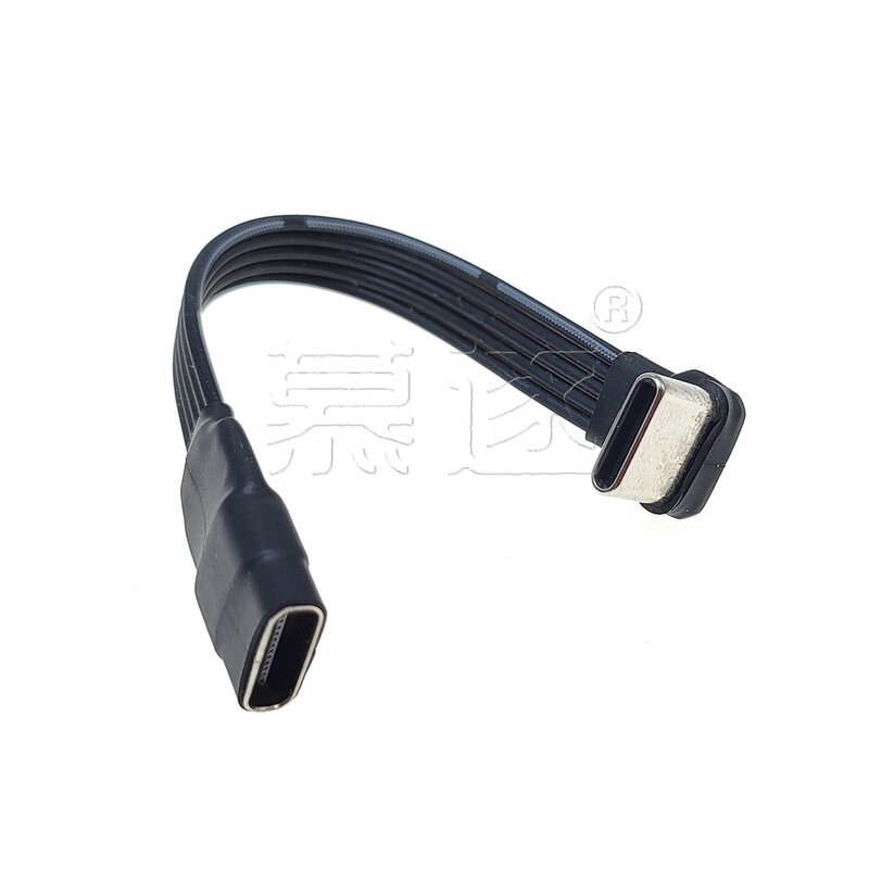 Câble adaptateur coudé à 90 ° de type C à USB-C 50cm Câble flexible pour banque d'alimentation Câble de développement de câble PD Câble en silicone plat courbure USB C