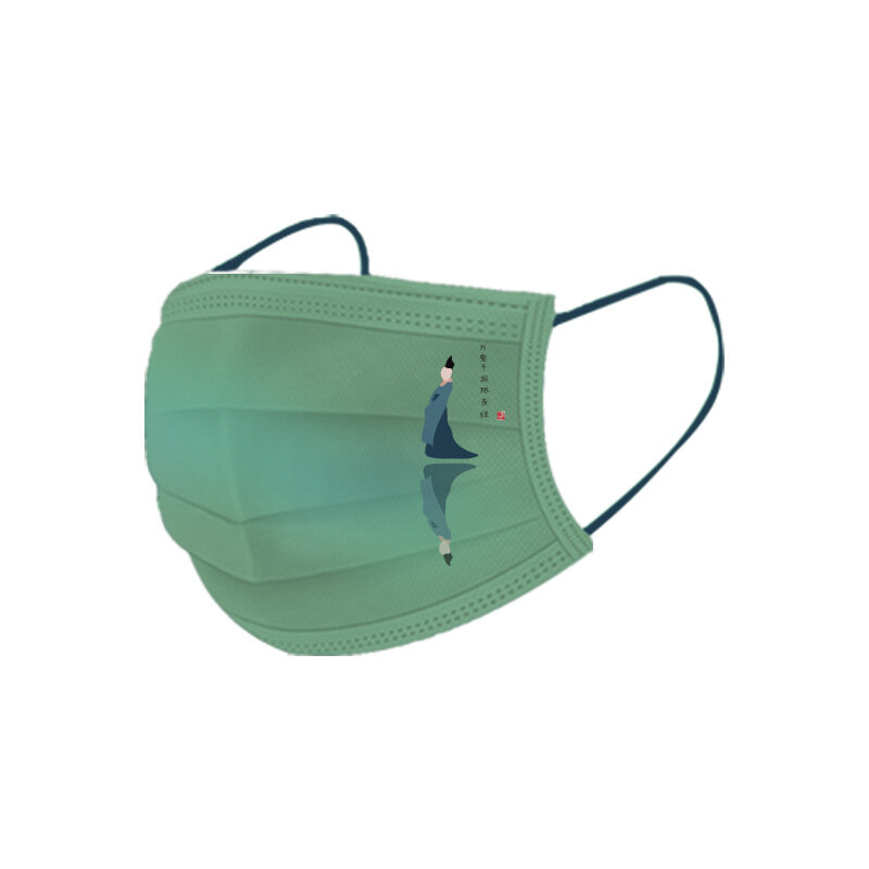 Маска одноразовая для детей и родителей, мультяшная зеленая Солнцезащитная Пылезащитная маска для лица для путешествий и отдыха на открытом воздухе, для взрослых и детей, 10/20 шт.