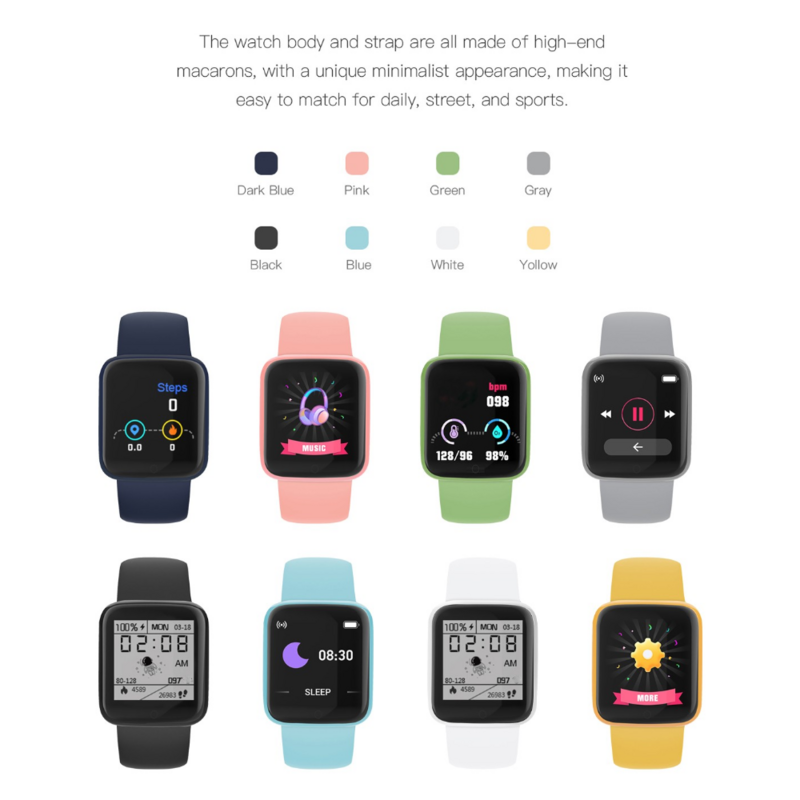 ฟิตเนสเด็ก Jam Tangan Digital Y68เด็ก Smartwatch สำหรับเด็กสมาร์ทนาฬิกากันน้ำสายรัดข้อมือฟิตเนสสมาร์ทนาฬิกา