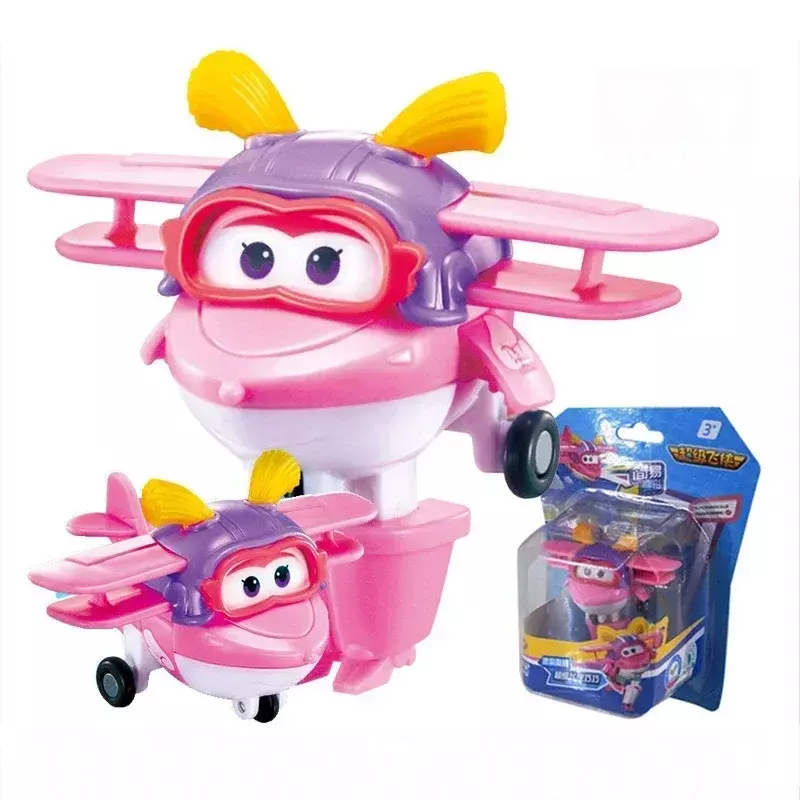 Super Wings figurki akcji 2 "Mini transformujący deformacyjny Robot samolotu Jett Dizzy Dino transformacja zabawki modele prezenty dla dzieci