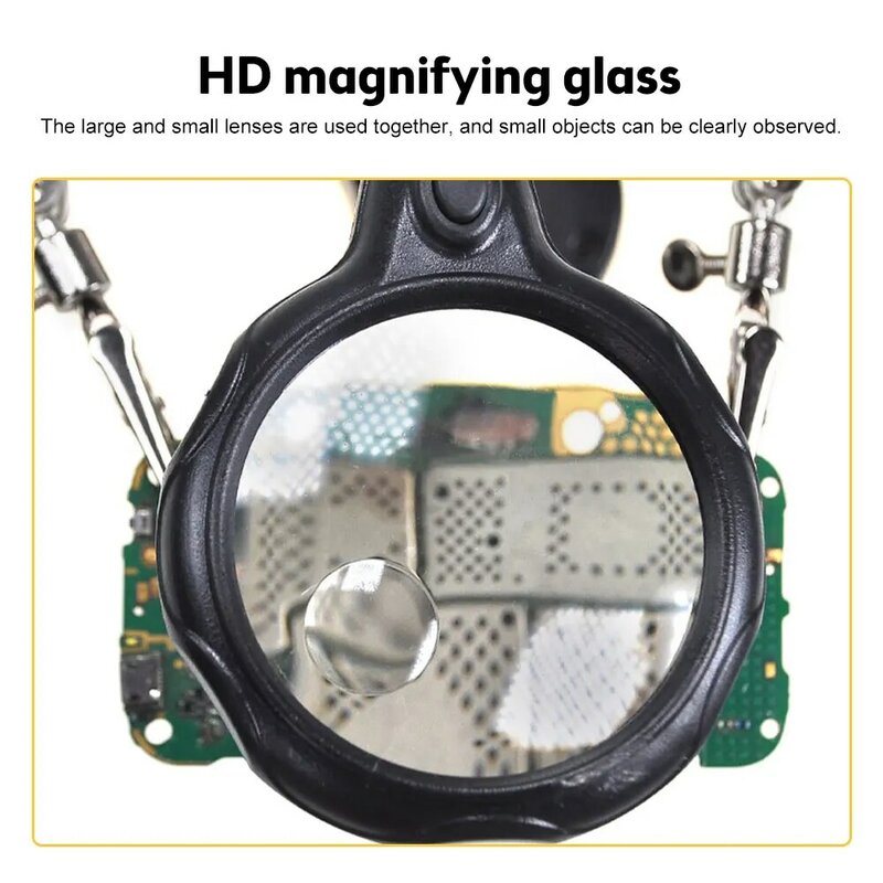 LED Magnifying Glass Soldering Iron Stand Magnifier Welding Rework Repair Holder Tools LED Lighting Hand Welding Stand