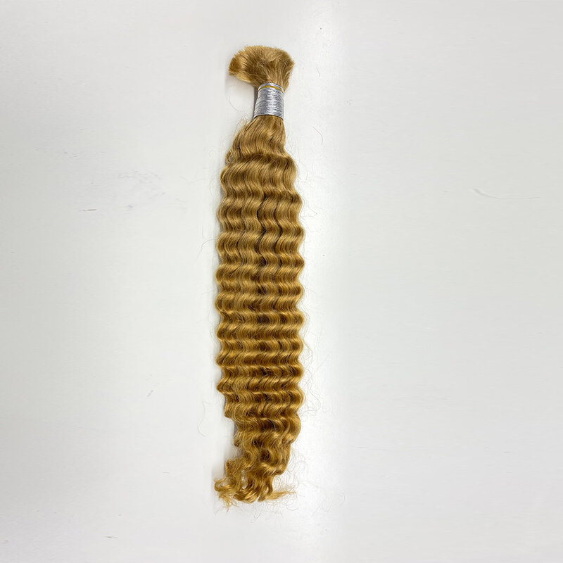 10a menschliches Haar Bulk Haar Maschine gemacht Jungfrau Remy Deep Wave lockiges Haar 12-32 Zoll 100g Ingwer blonde Haar verlängerungen kein Schuss