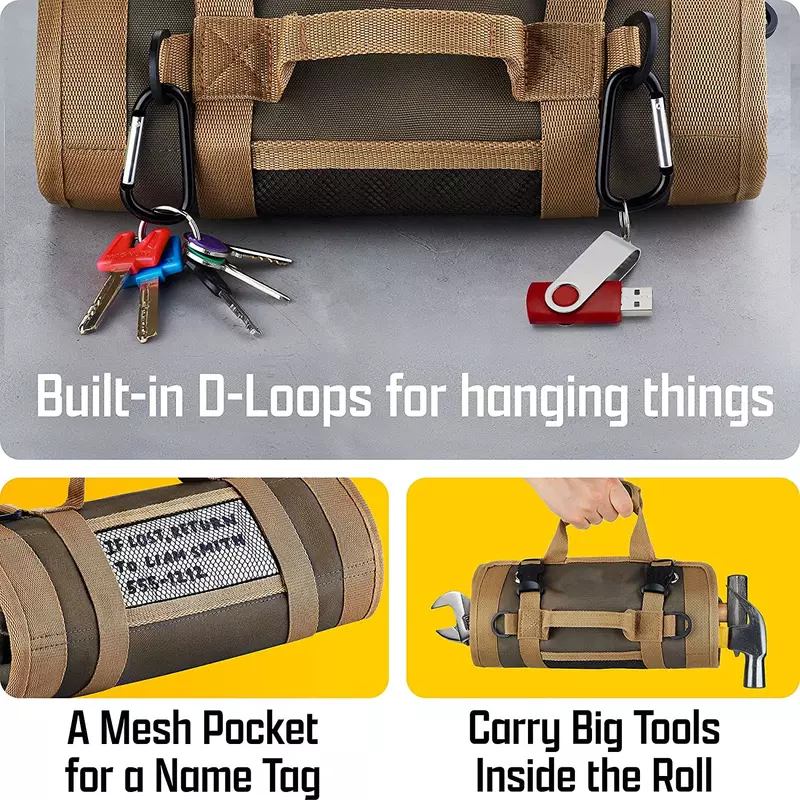 多目的ツールバッグ,プロのマルチポケットツールバッグ,ロールアップクロージャー,ポータブル,小さなツールオーガナイザーバッグ