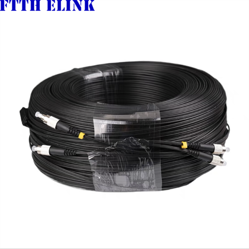 1000m Outdoor SCAPC-SCAPC Drop Patch cord 2 Faser 3 Stahl Single mode schwarz extra