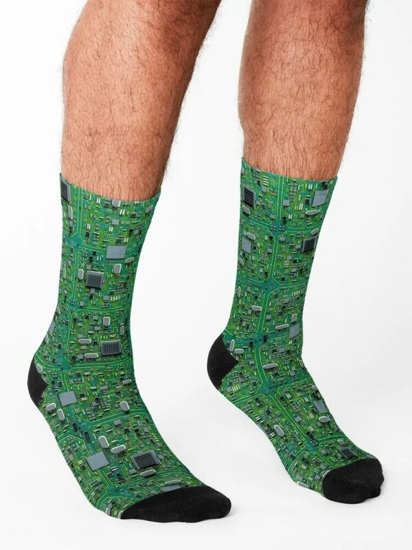 Технология компьютерной печатной платы, носки для геймеров с рисунком IT, рождественский подарок, мужские теннисные носки в стиле хип-хоп, роскошные Брендовые женские