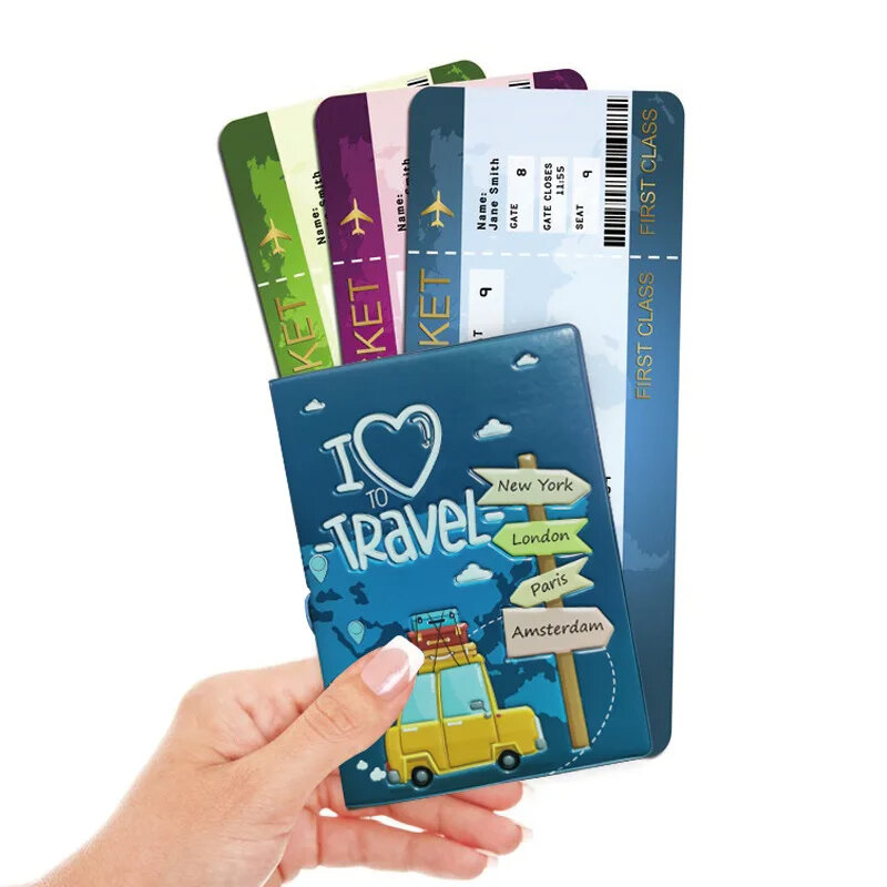 Новый дизайн, милые аксессуары для путешествий, Обложка для паспорта из ПВХ с 3D рисунком, Мужская Обложка для паспорта, Обложка для паспорта, держатели для карт