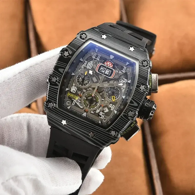 2024 Top Luxury Luxury Richard orologio da uomo impermeabile in stile meccanico orologio da uomo con calendario automatico a 6 pin
