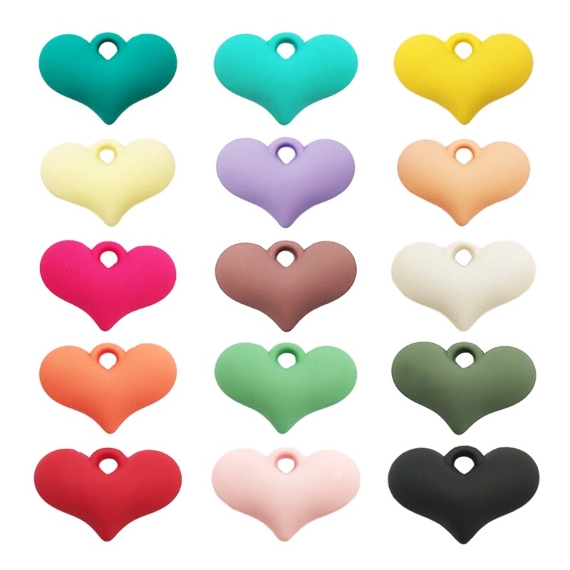 Phụ kiện bông tự làm bằng acrylic màu kẹo phổ biến Mặt dây chuyền trái tim ngọt ngào