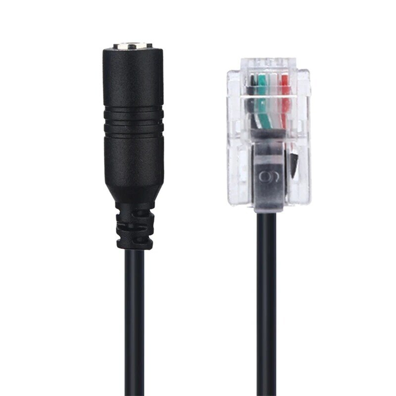 1PC przejściówka do telefonu rj9 do 3-5 Adapter żeński kabel konwertera komputer stancjonarny zestaw słuchawkowy telefonu