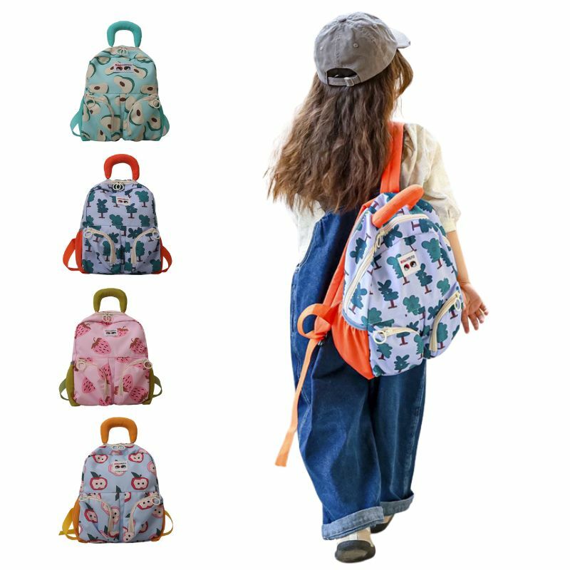 Süße winzige kleine leichte wasser abweisende Packt asche Rucksack für Kinder und Erwachsene, bedruckte Obst Reisetasche, Kinder Schult asche