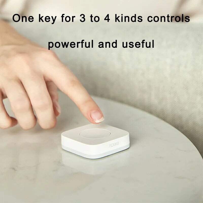 Sensor Aqara Kunci Sakelar Mini Nirkabel Pintar Koneksi Zigbee Jarak Jauh Satu Tombol Kontrol Kunci Keamanan Rumah Mihome Homekit