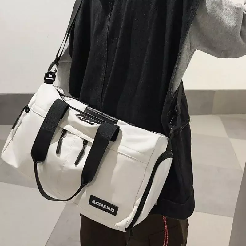 High Quality Waterproof Nylon Large Capacity Travel Handbag with Solid Zipper Letter Handbag, Hot Selling Casual Handbag in 2024