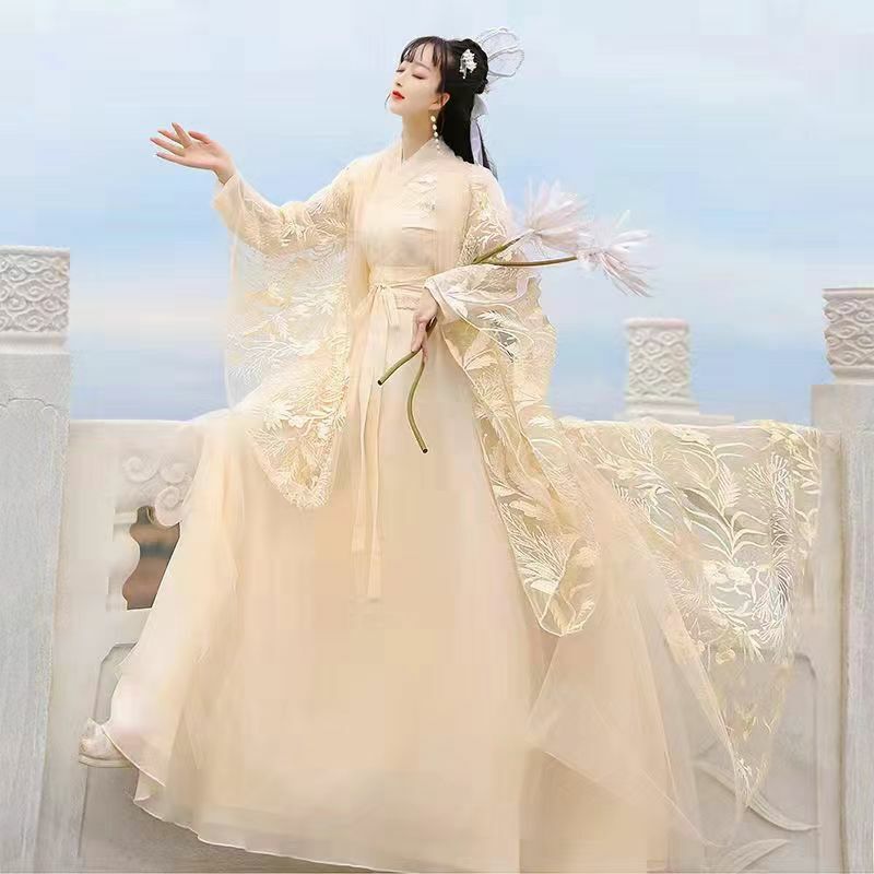 Frühling Hanfu Frauen alte Kostüm Verbesserung elegante und super unsterbliche chinesische Stil ru Rock Student Tanz Leistung