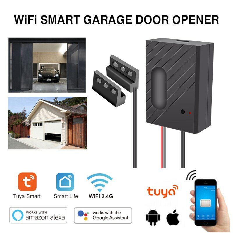 Умный WiFi открывалка для гаражных ворот Пульт дистанционного управления Tuya Smart Life приложение работает с Alexa и Google Assistant не требуется концентратор