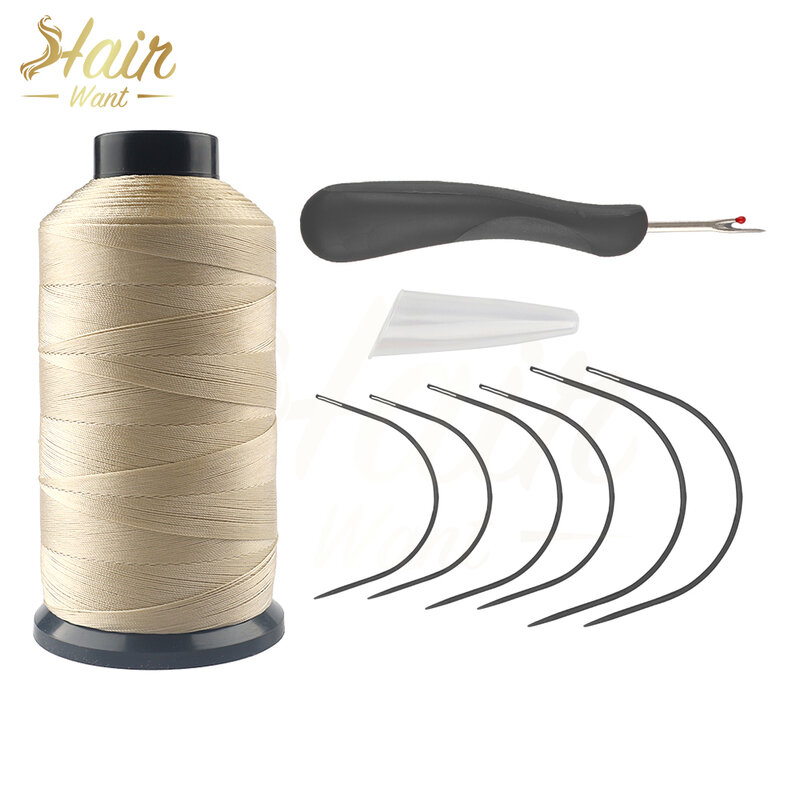 I capelli vogliono filo per tessitura dei capelli per la realizzazione di parrucche strumenti per la lavorazione dei capelli aghi per filo per cucire in Nylon strumento per l'estensione dei capelli curvi