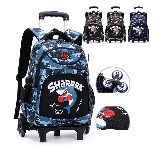 Saco de bagagem do trole da escola saco de escola com rodas mochila de rolamento da escola das crianças para meninos