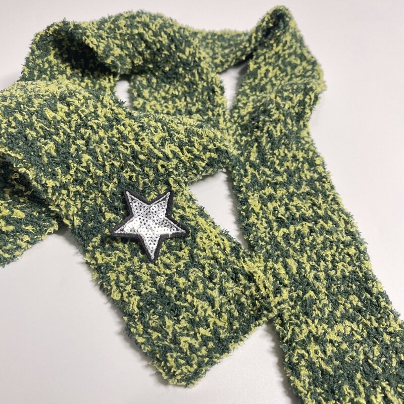 女性の冬のスカーフドーパミンスタイリングネッカチーフ原宿スタイル装飾スカーフ薄型ニットネックガード軽量 N7YD