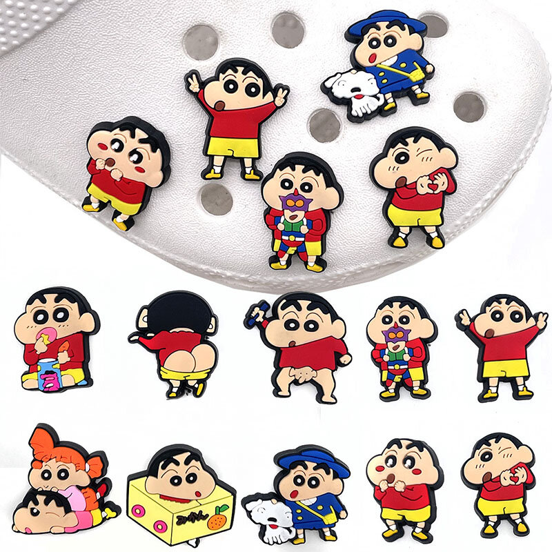 Crayon chan-chan grosir kartun karakter sepatu pesona dekorasi untuk Croc pesona gesper anak-anak x-mas hadiah aksesoris sepatu