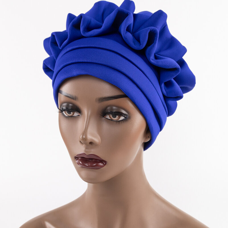 2023 Modestil afrikanische Frauen einfarbig heatie afrikanische headtie afrikanische Mützen Frauen hüte