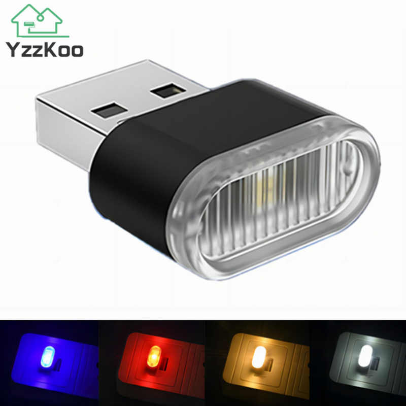 ไฟ LED สร้างบรรยากาศแบบ USB ขนาดเล็กภายในรถไฟฉุกเฉิน lampu hias นีออนสำหรับเสียบปลั๊กแอนด์เพลย์