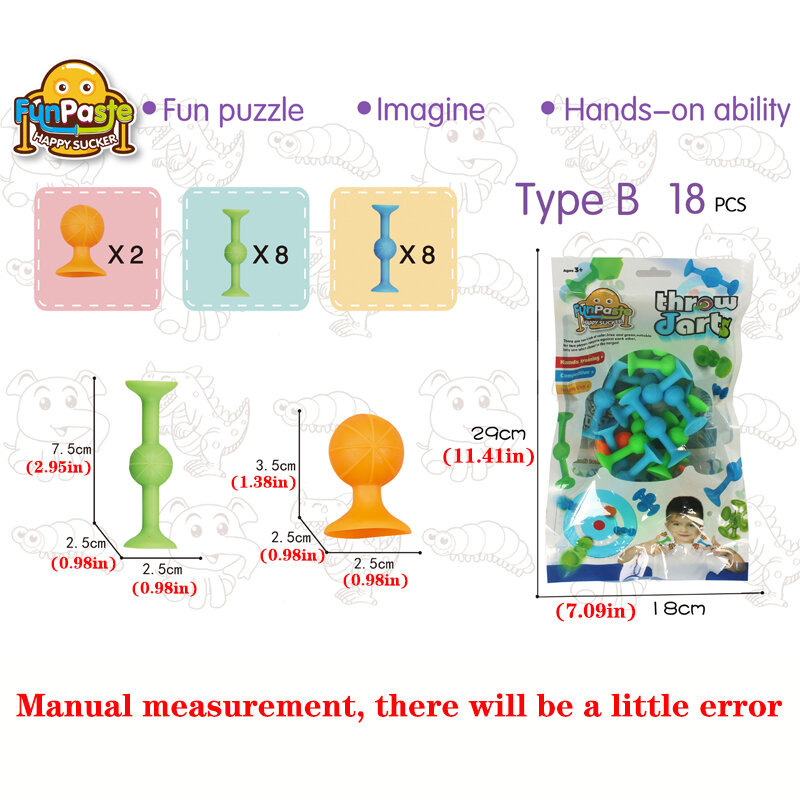 18pcs Suction Cup Darts Toys Silicone Sucker Darts Fingertip Toy for Family Games Party Favors Kid Birthday Christmas Gifts