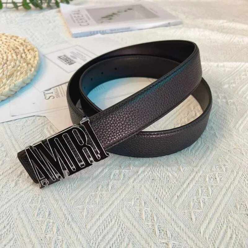 2024 New luxury brand Amiris 3.8 Wide Belt sleek buckle waist stylish and versatile casual denim belt
