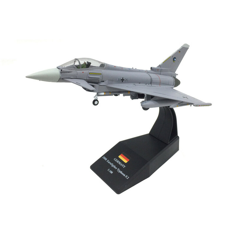 군용 태풍 EF-2000 전투기, 스탠드 포함, 합금 비행기 컬렉션, 1:100 체중계 모델