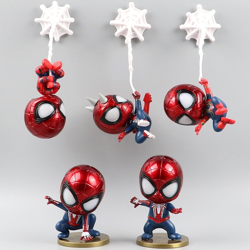 9cm Wunder Spiderman Anime Action figur Spielzeug PVC Schreibtisch Mini Dekoration Spiderman Puppe Sammlung Modell Spielzeug Weihnachts geschenk für Kind