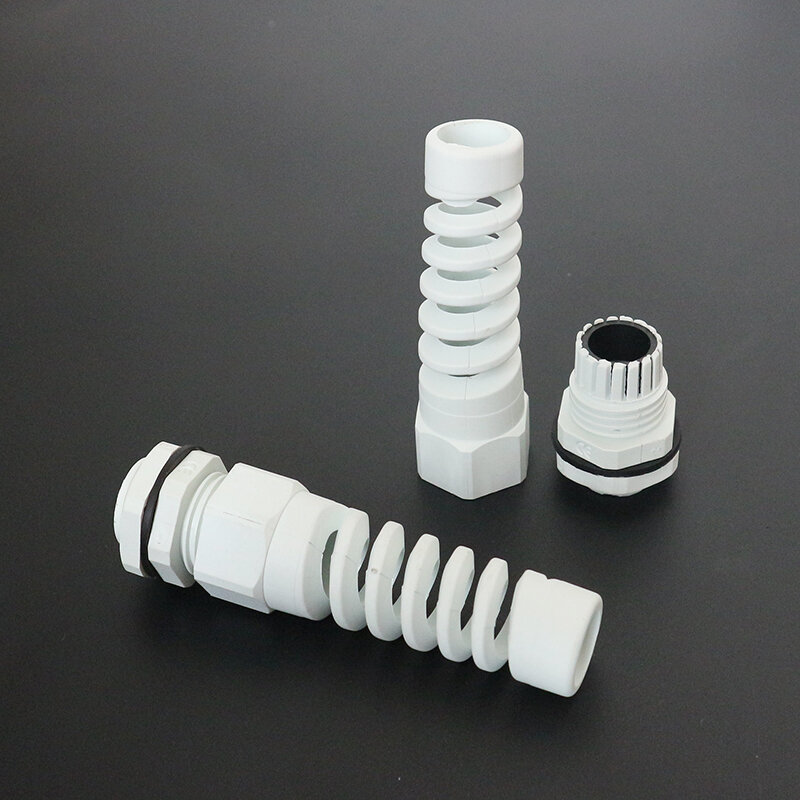 Freeshipping 5pcs Waterproof Anti-bending Cable Glands PG7/9/11/13.5 M12/16/18/27 Plastic Joint Nylon PA66 Seal Wire Connector