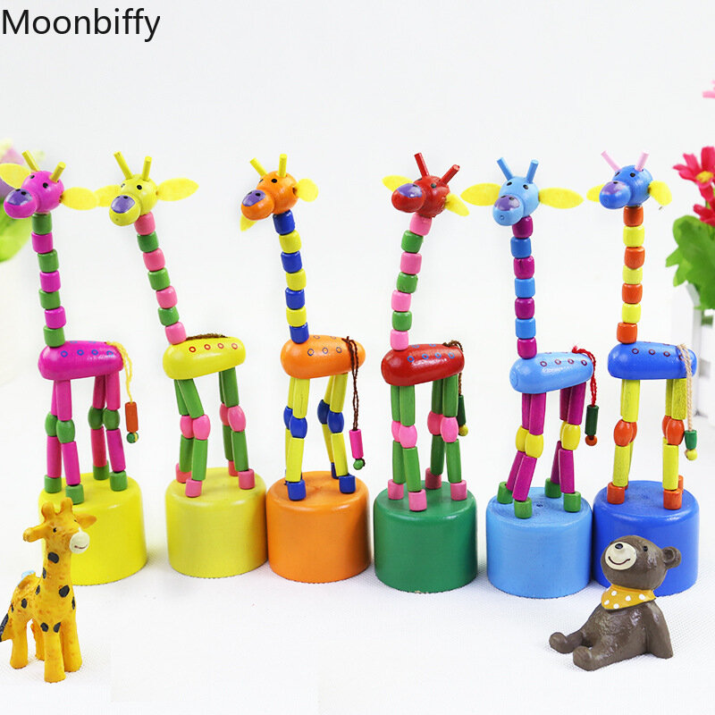 Juguetes Educativos Montessori de madera para niños, ejercicio de aprendizaje temprano, materiales flexibles para dedos de bebé, regalo de jirafa, 1 unidad