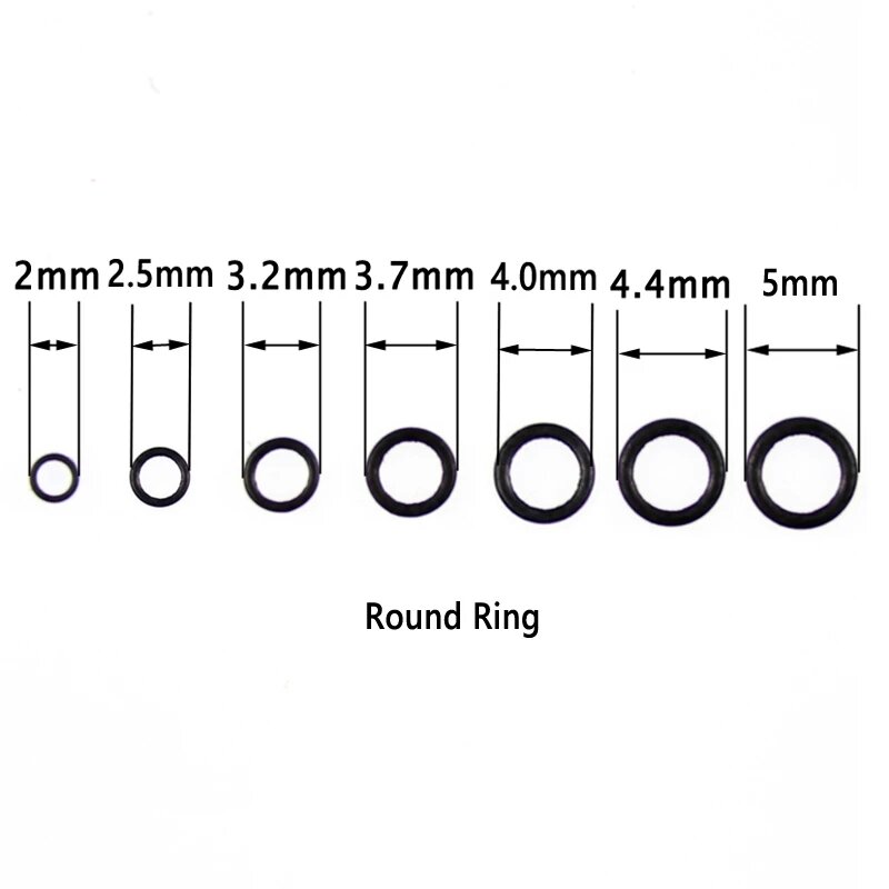 [30PCS] anello tondo piatto nero opaco O Ring carpa attrezzatura da pesca terminale terminale attrezzatura 2mm 2.5mm 3.1mm anello Tippet Rig