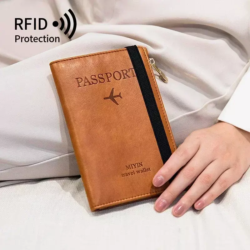 RFID ANTI Blocking Thin Passport Holder Cover Case Travel Wallet for Men Women Multi-Function ID Bank Card Holder Accessories