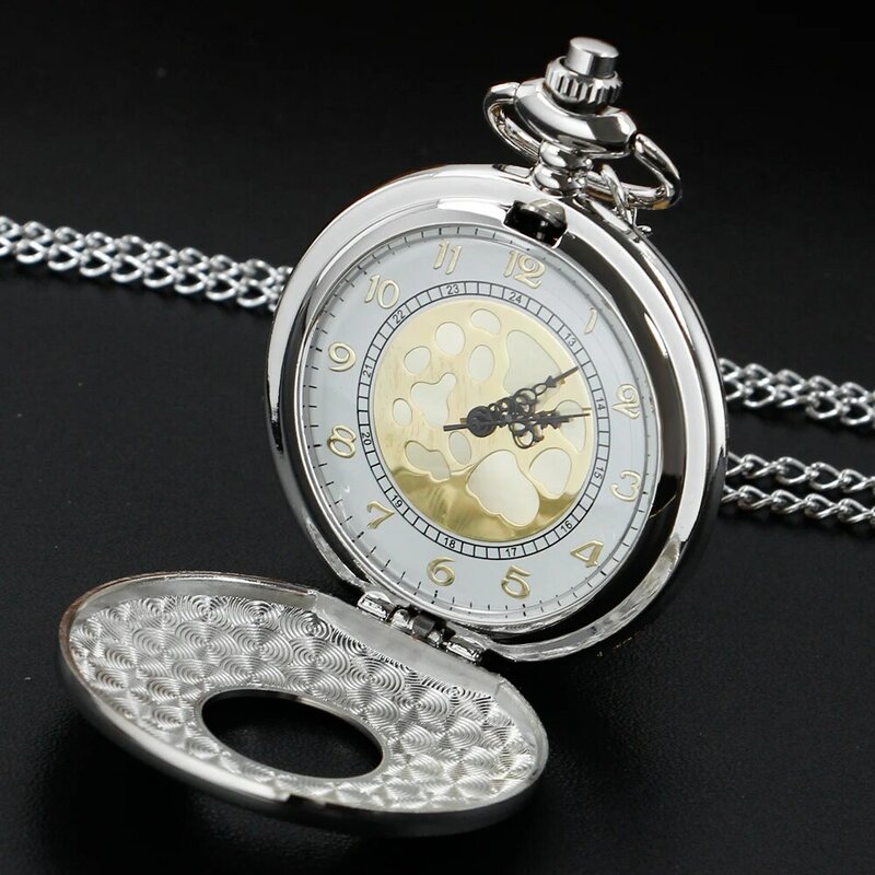 Серебристые/бронзовые/черные кварцевые карманные часы с римскими цифрами в стиле стимпанк для мужчин и женщин, полые рандомные винтажные Подвески с цепочкой, подарки
