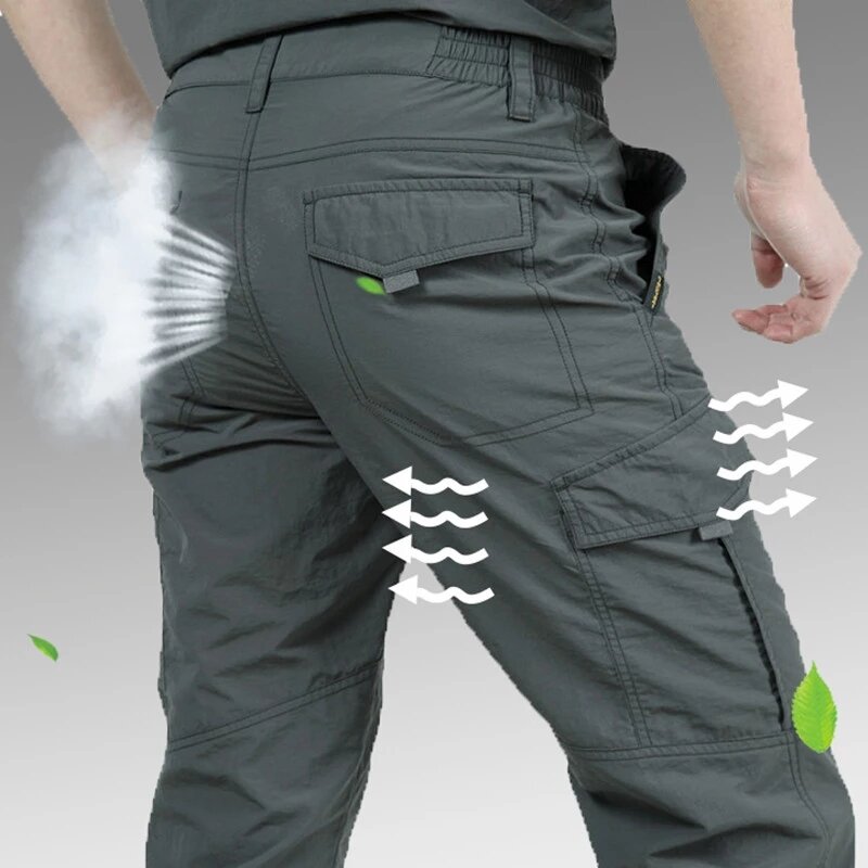 Pantaloni tattici da uomo traspiranti leggeri estivi Casual militari pantaloni lunghi maschili impermeabili Quick Dry Cargo Pants