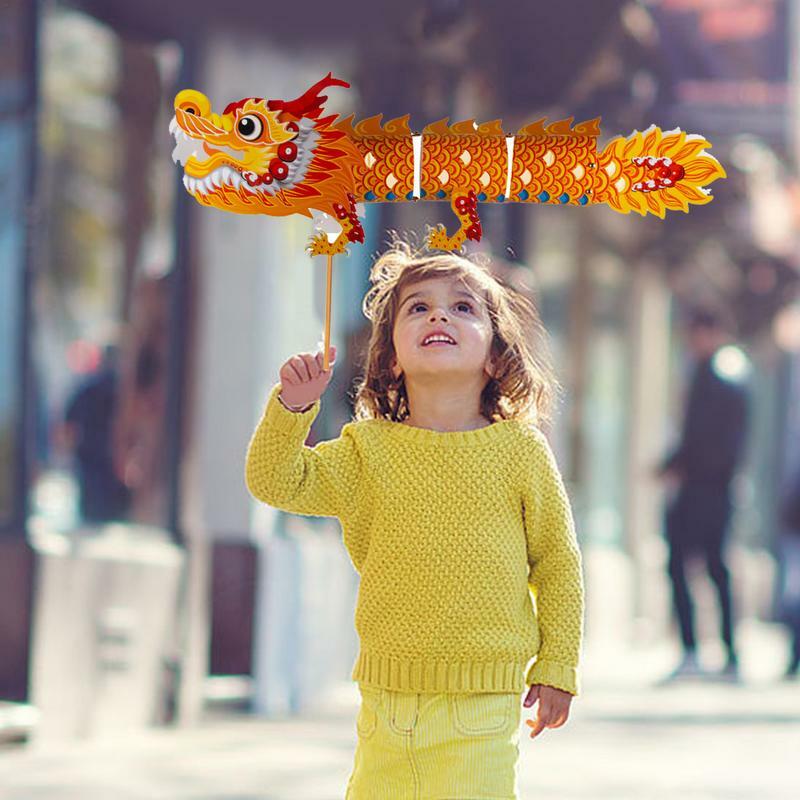 Chińskie latarnie papierowe DIY tańczący smok ręcznie robione wiosenne papierowe latarnie chińskie latarnie na nowy rok dla majsterkowiczów wiosna