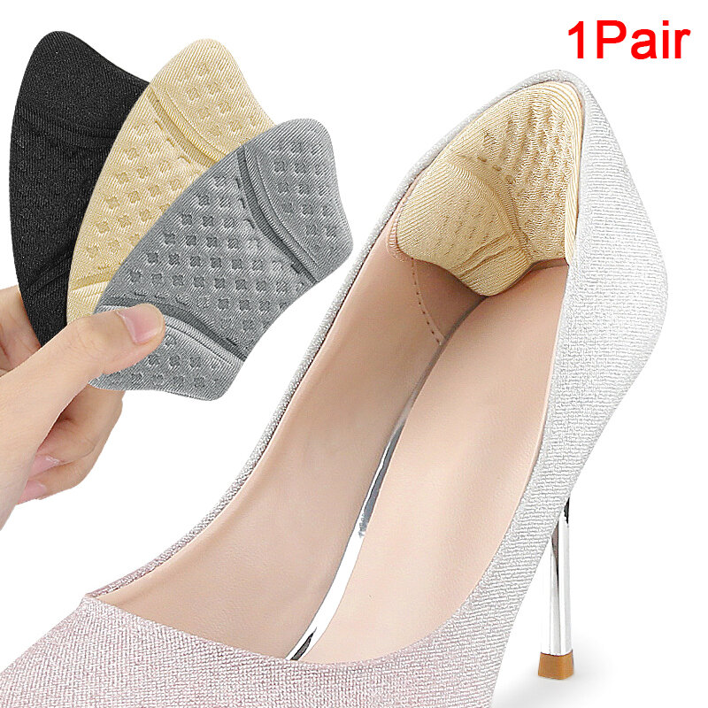 1Pair Heel Pad Half Size Insole High Heel Shoe Back Sticker Adjustable Size Antiwear Feet Pad Cushion Insert Insole
