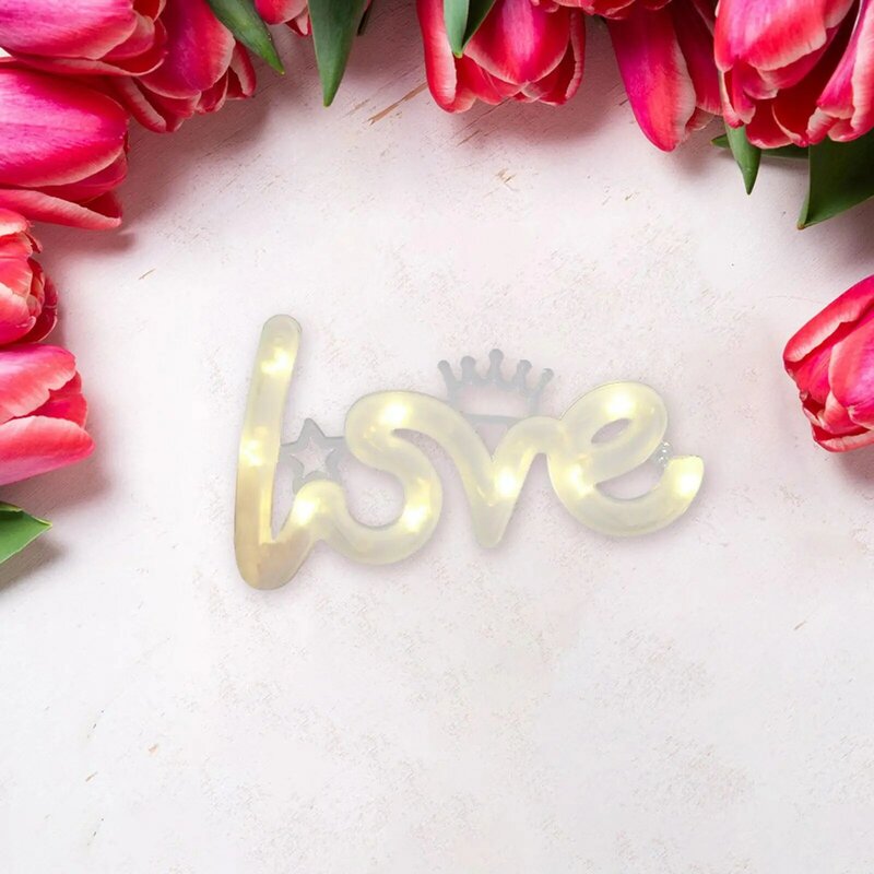 Luces LED de neón con palabras de amor, decoración de letras de amor, decoraciones de San Valentín