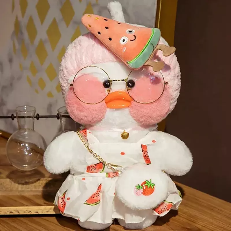 30cm słodkie kreskówki Lalafanfan kaczka pluszowa zabawki miękkie kaczki wypchane lalki poduszki dekoracje świąteczne prezenty urodzinowe dla przyjaciółek