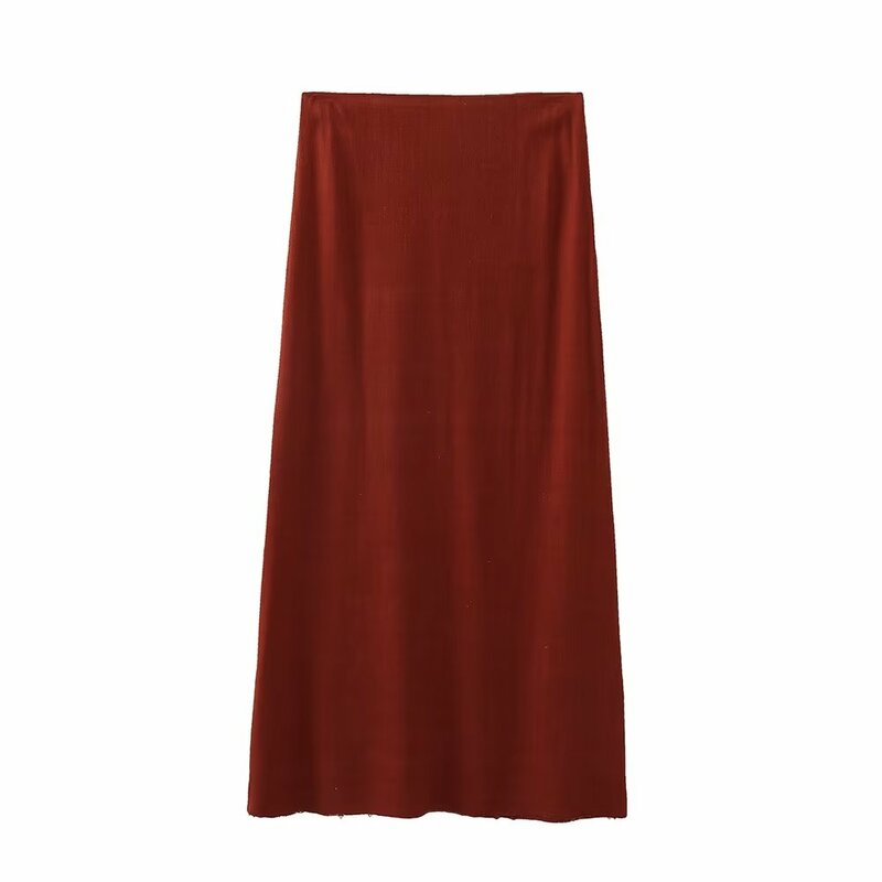 Stephen & Di-Conjunto de dos piezas para mujer, camisola Midi de cintura alta, estilo Retro marroquí, color rojo ladrillo