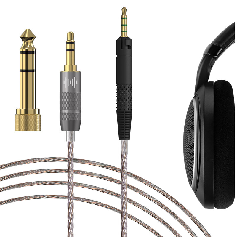 Srebrne miedziane Geekria Apollo mieszany kabel Audio do Sennheiser HD 400PRO, 598SR, kabel 598, słuchawki 2.5mm (10 stóp/300cm)