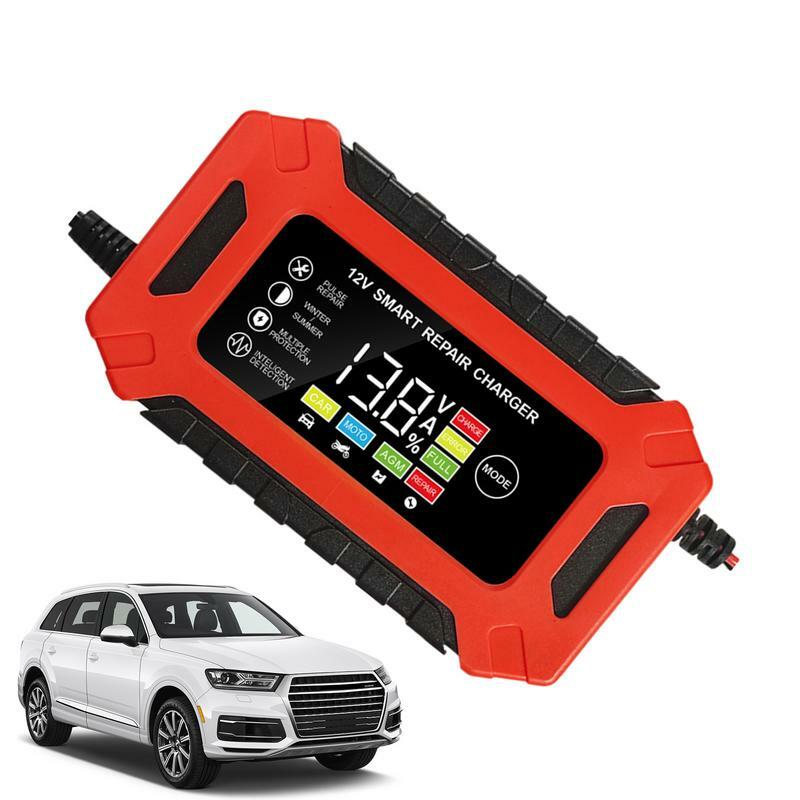 12V Battery Charger 6A Smart Battery Maintainer 12V Temperature Compensation Battery Charger For Lithium Ion Lead Acid Batteries