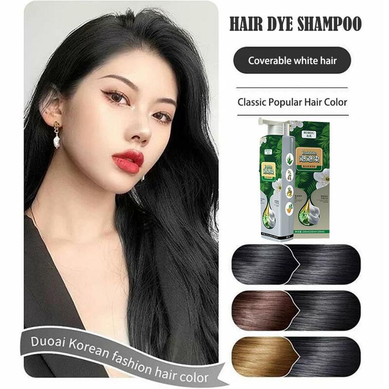200ml Blase Haar färbemittel Pflanzen essenz Haarfarbe Creme Haar färbemittel Shampoo schadet der botanischen Formel für Kopfhaut und Haar nicht