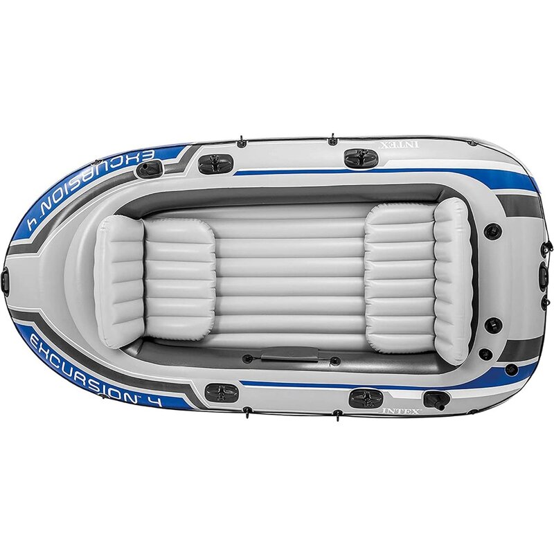 Excursion Inflatable Boat Series: Includes Deluxe 54in Boat Oars and High-Output Pump – SuperTou