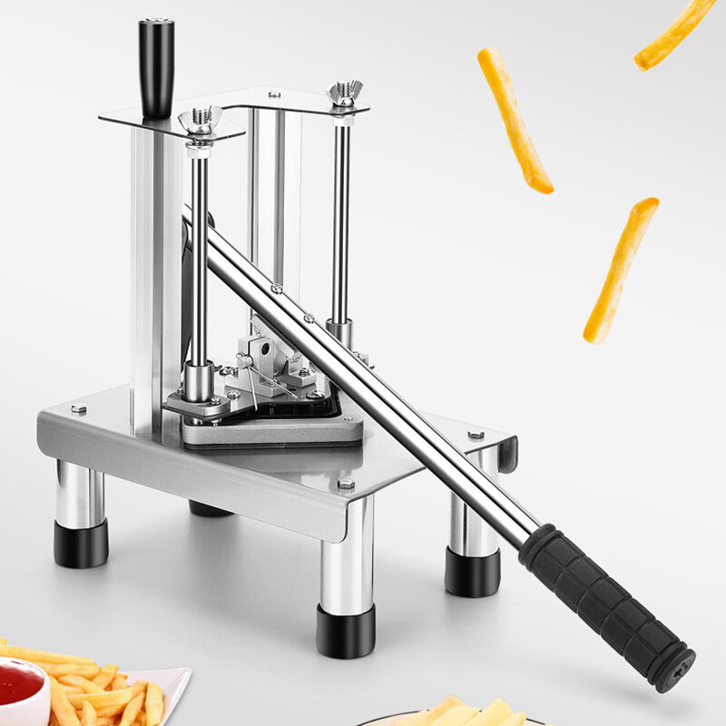 Máquina de corte comercial tira francês fritar chips chopper manual batata rabanete pepino cogumelos cortador cebola