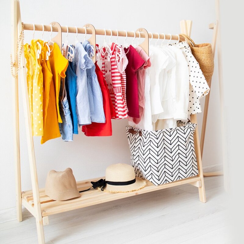 Divisores de armario de madera para bebé, organizador de tela para bebé de 7 piezas, NB a 24 meses, para regalo