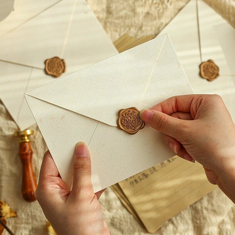 10ピース/ロットx 13cmのレタリングラップ,招待状用の封筒,結婚式,織り,ヴィンテージウエスタンの封筒