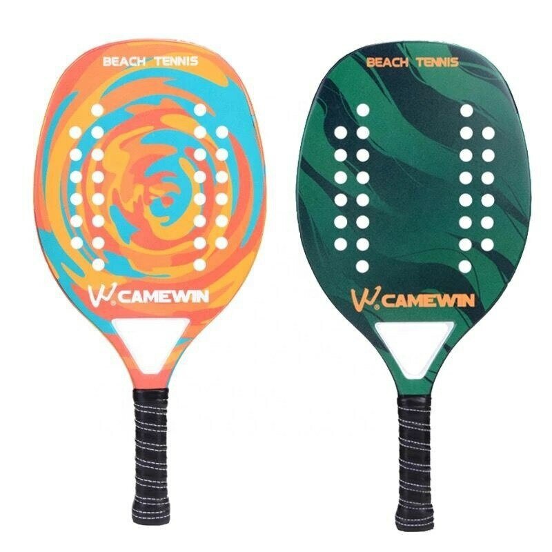 Raqueta de tenis de playa Camewin Padel, 50% fibra de carbono EVA Core, raqueta de tenis ligera con bolsa protectora, cubierta de cara suave