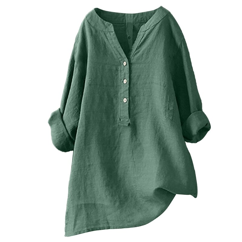 Summer 2023 Casual Loose Cotton Linen Blouse Plus Size 5XL Shirt Women Long Sleeved Oversize Blouse Vintage Loose Blusas Spring