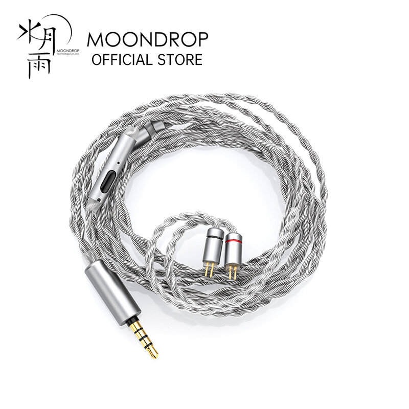 Moondrop Mc2 Microfoon Upgrade Kabel 3.5Mm 0.78Mm 2pin Zuurstofvrij Koper En Zilver